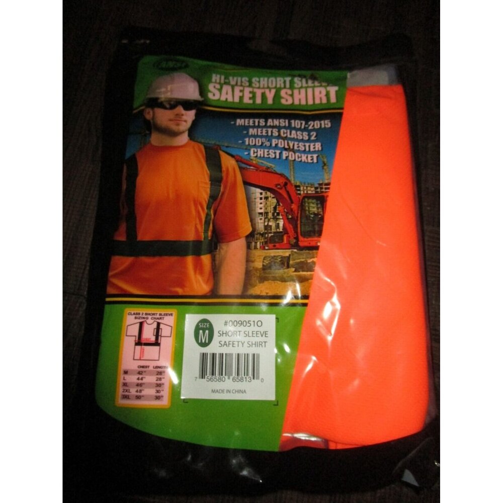 Forester Men's Class 2 High Visibility Orange Short Sleeve Safety T-Shirt Medium
